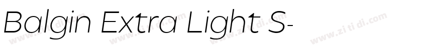 Balgin Extra Light S字体转换